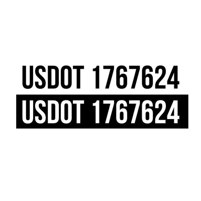 White & Black USDOT Lettering