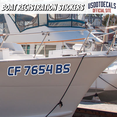 thumbnail image 2 of Custom White Boat Registration Numbers Decals | 3 Pairs, USA Made Vinyl Lettering 2 of 6
