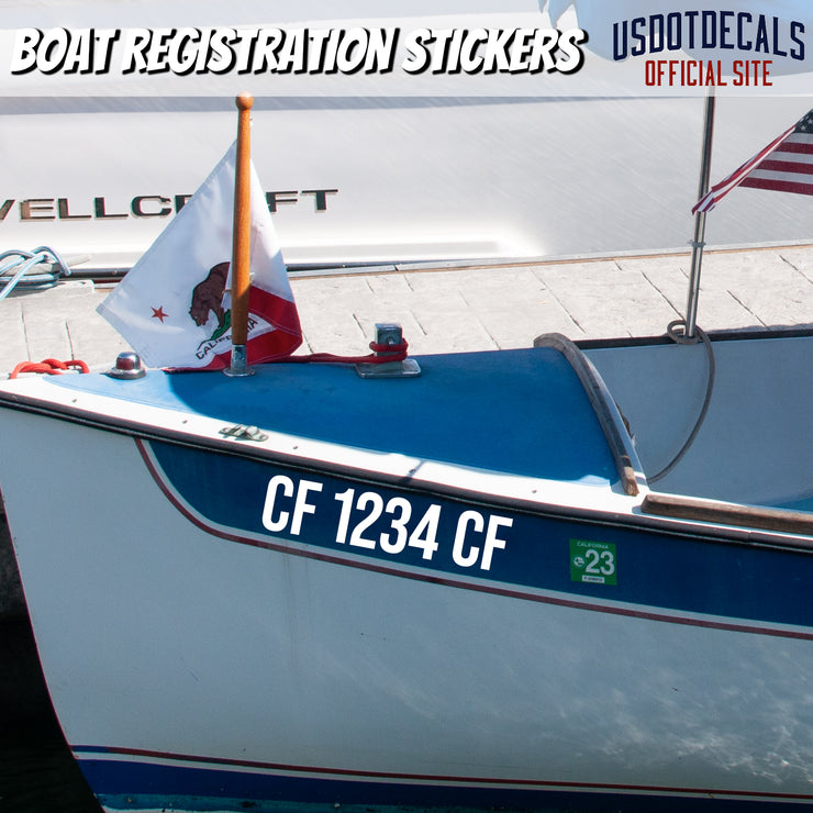 Regulation Sticker Custom Boat Registration Regulation Numbers Decal Sticker Lettering ...
