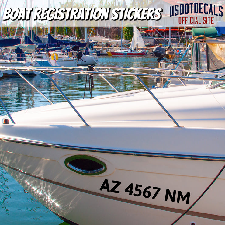 Two Color Custom Boat Registration Number Regulation Decal Sticker Let 2 Pack Two Color Custom Boat Registration Number Regulation Decal Sticker Let 2 Pack