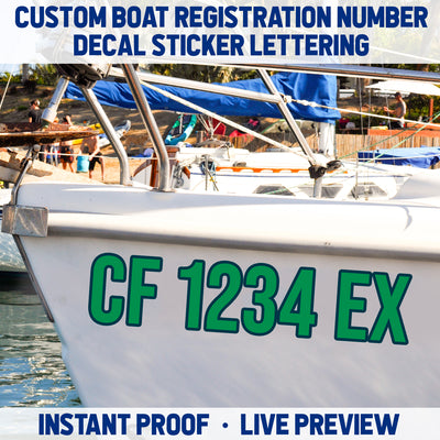 boat registration number decal sticker lettering