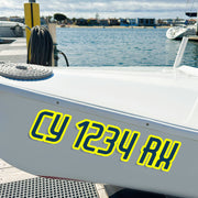 two color boat number registration decals
