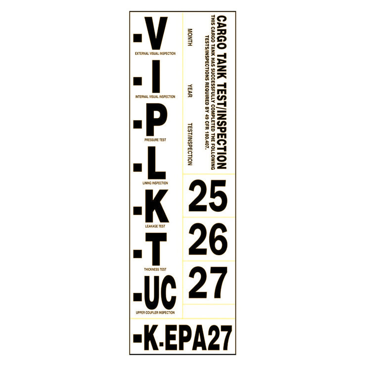 Cargo Tank Annual Inspection Label Sticker Label Decal Sign