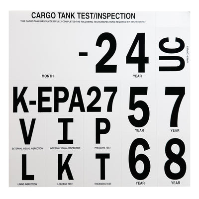 Cargo Tank Test Inspection Sticker Label Decal Sign