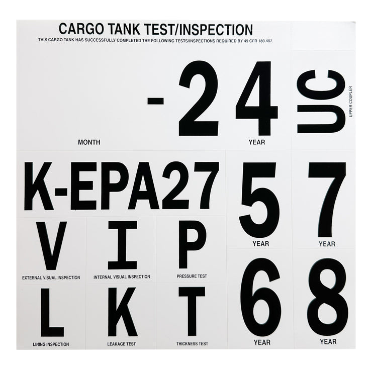 Cargo Tank Test Inspection Sticker Label Decal Sign