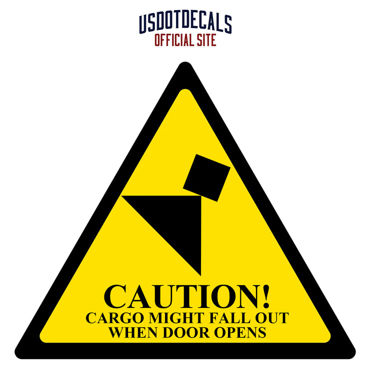 caution cargo might fall out when door opens decal sticker for conex containers