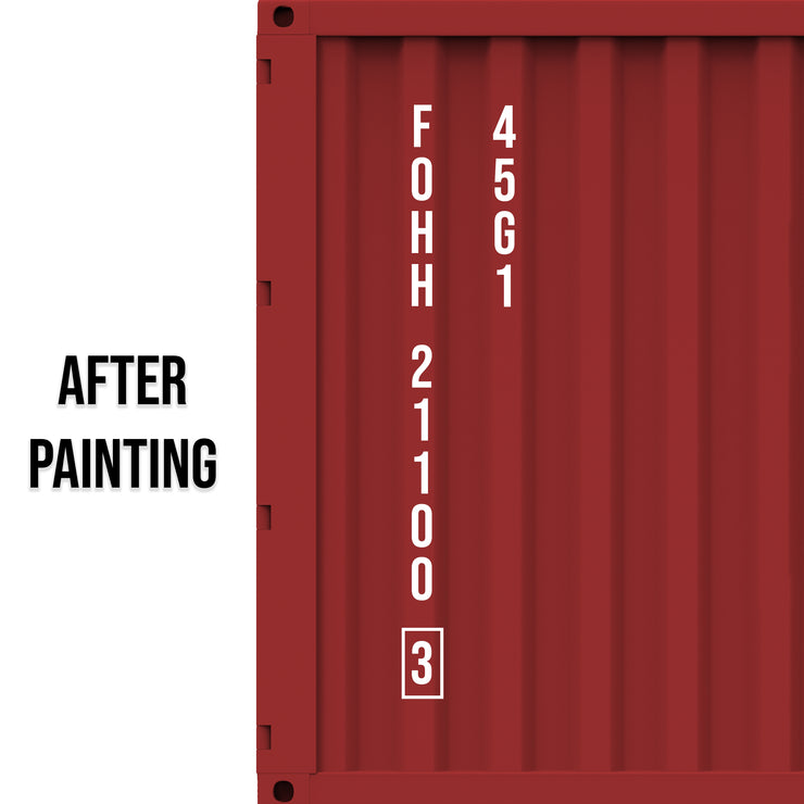 Custom Stencil Vertical Side Shipping Container Number Stencil Lettering 2 Lines of Text, (Set of 2)