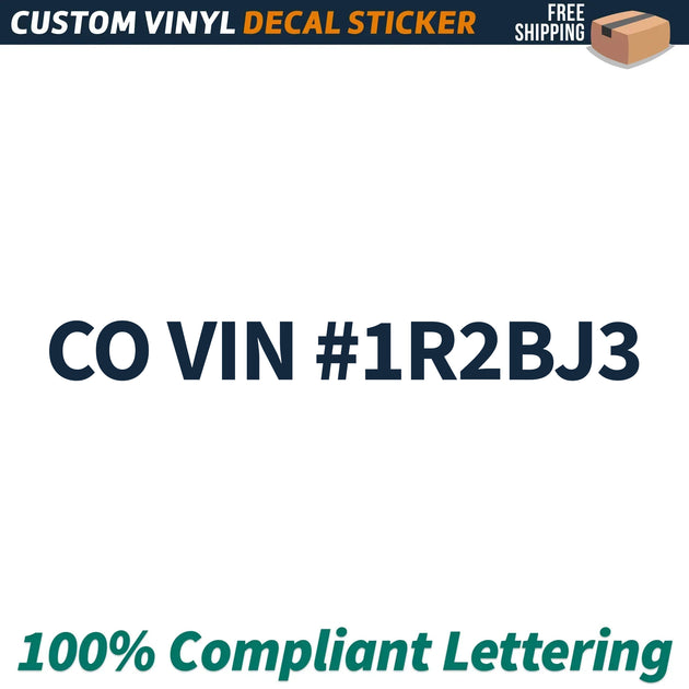 CO VIN (Colorado) Number Regulation Decal Sticker, (Set of 2) – USDOT ...