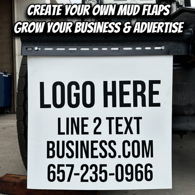 Custom Semi-Truck Mud-Flaps | Create Your Own | Add Your Own Text | 4 Lines | 2-Pack