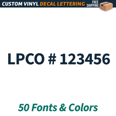 lpco number decal sticker