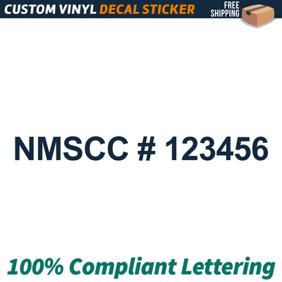 NMSCC Number Regulation Decal Sticker, (Set of 2)