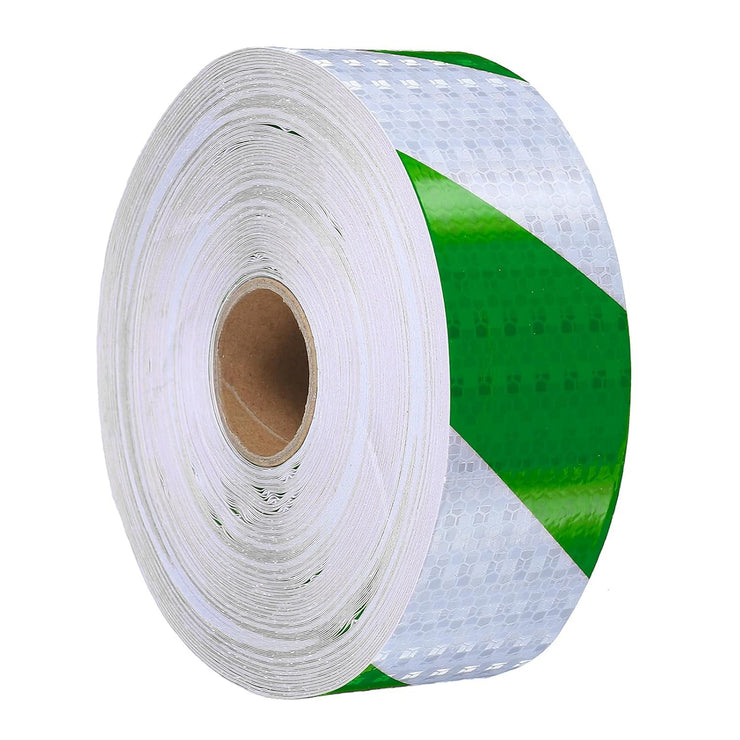 White & Green Diagonal DOT Reflectors | DOT Reflective Tape Roll | 2 ...