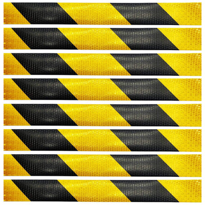 Magnetic Black & Yellow DOT Reflectors | DOT Reflective Magnetic Reusable Strips | 2" x 18"