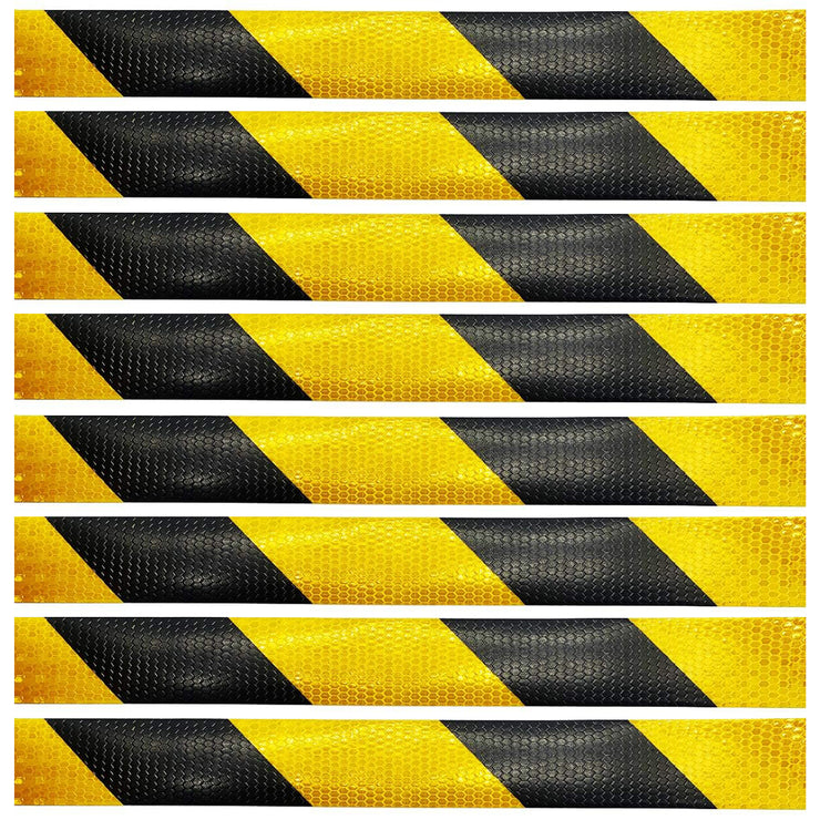 Magnetic Black & Yellow DOT Reflectors | DOT Reflective Magnetic Reusable Strips | 2" x 18"
