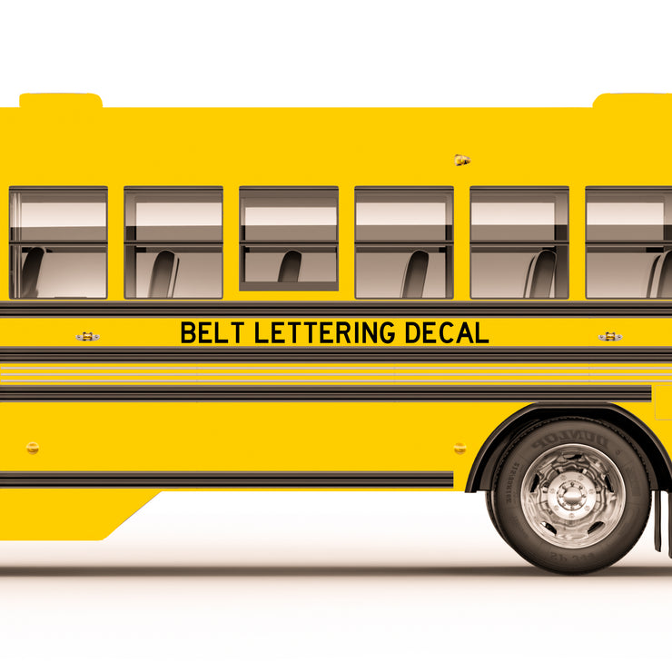 school bus belt line lettering decals