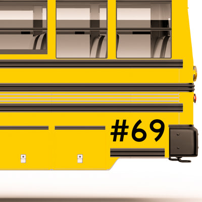 school bus number decal