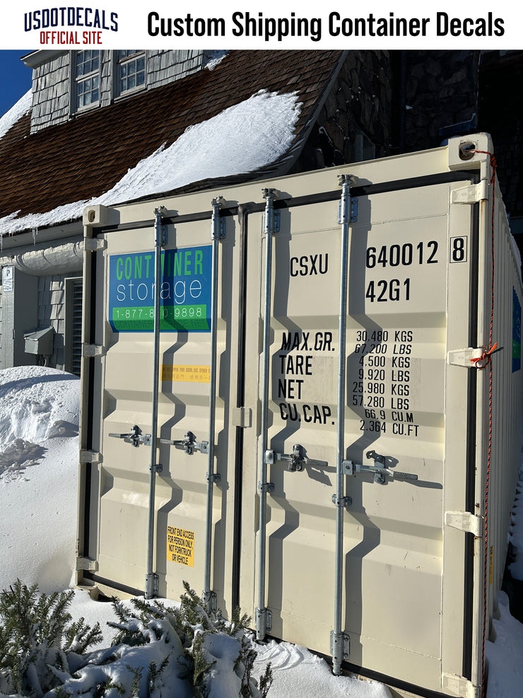 Custom Shipping Container MAX GROSS, TARE, PAYLOAD, CUBE Number Decal ...