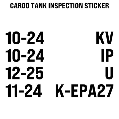 Cargo Tank Inspection Decal Sticker Marking For Tanks 4 Lines, (Set of 2)