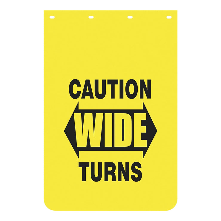 Caution Wide Turns Mud Flaps | 2-Pack