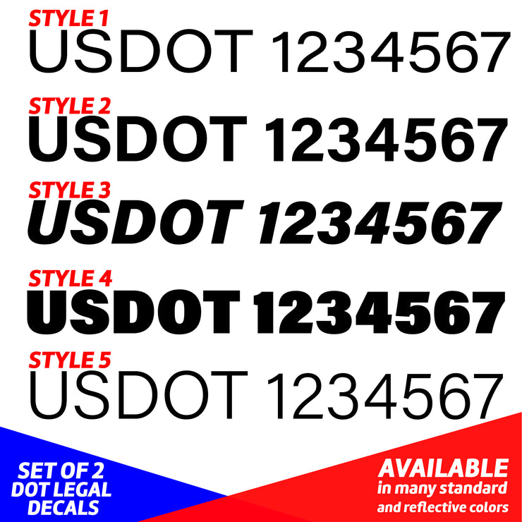 different fonts for usdot decals stickers