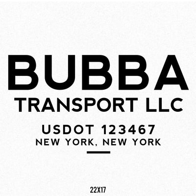 Company Name Decal with USDOT & Location