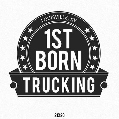 company name truck decal with stars