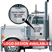 usdot truck door lettering logo design available 