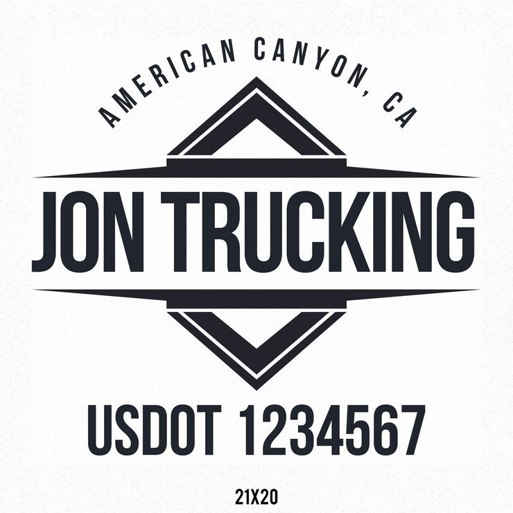 Truck Door Decal with USDOT and Location