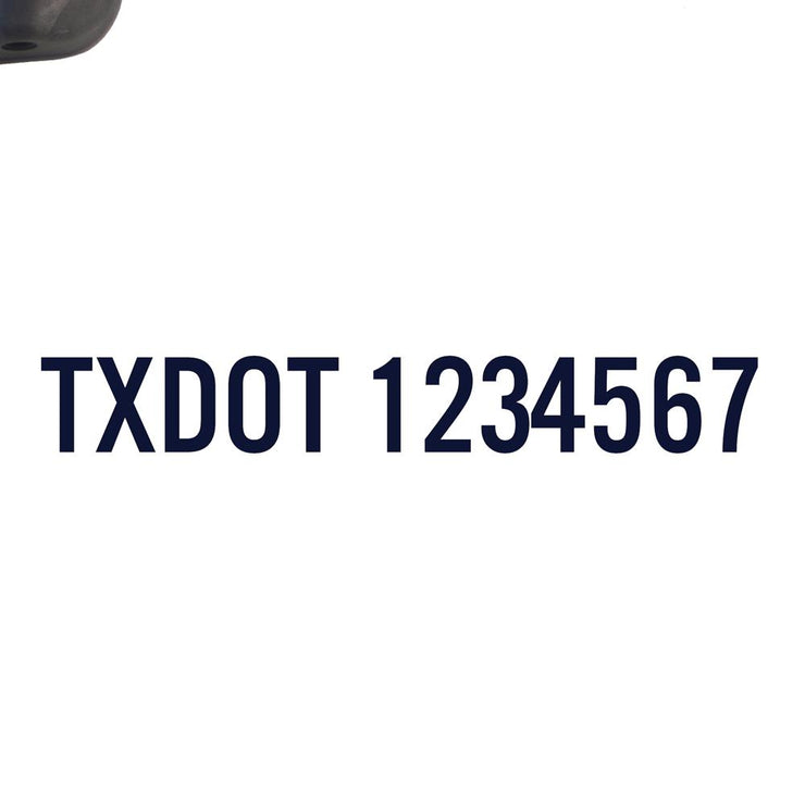 TXDOT Number Decal Sticker