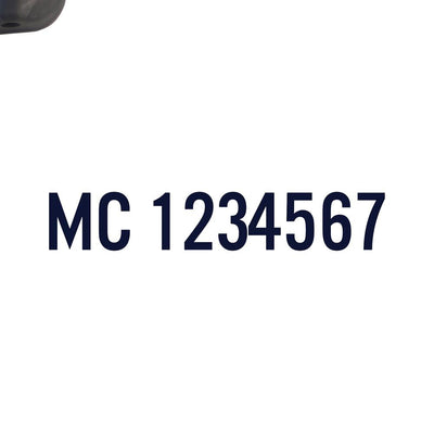 MC Number Decal Sticker