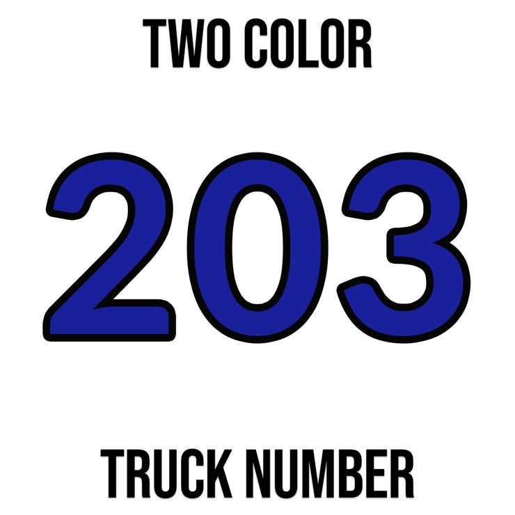 2 color truck number decal sticker
