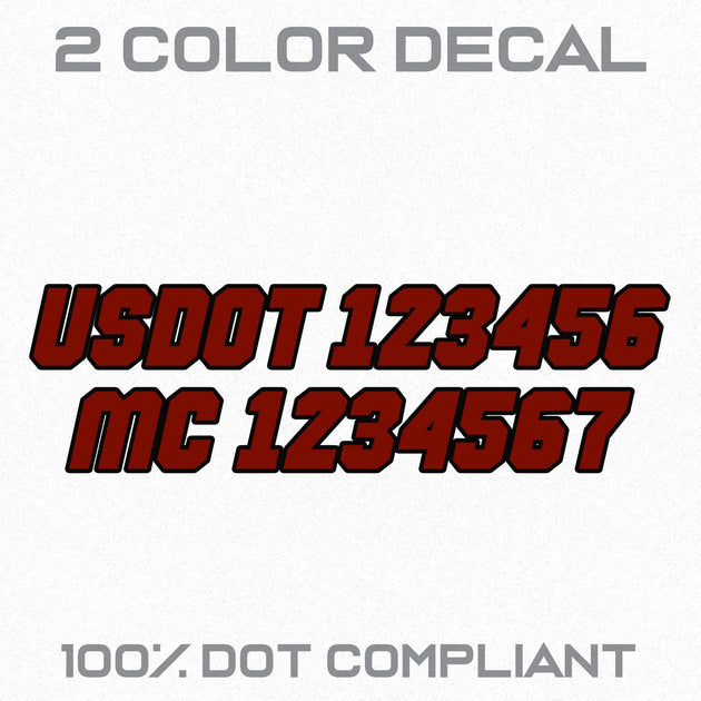 2 Color 2 Line USDOT Decal Sticker, (Set of 2) – USDOT Decals
