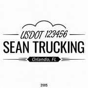 Company name decal with usdot and location
