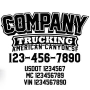 custom company name, usdot, mc, vin truck door decal