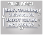 vinyl decal company name usdot mc number decal sticker