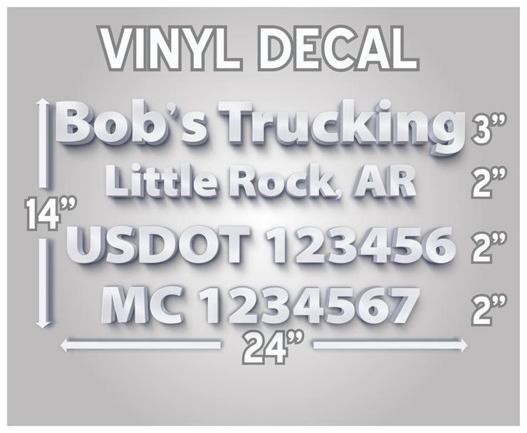 vinyl decal company name usdot mc number decal sticker