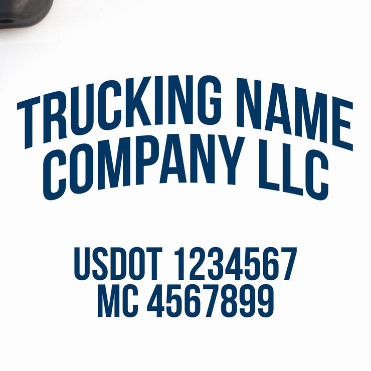 Curved Company Name Decal with USDOT & MC