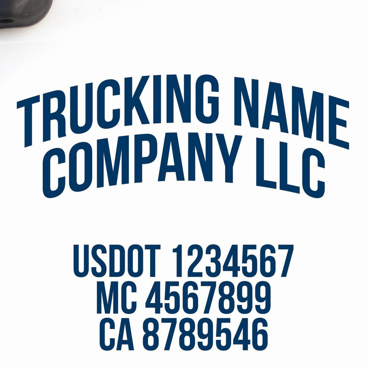 Arched Company Name Truck Decal with USDOT, MC, CA