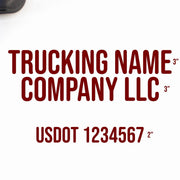Company Name with 1 Regulation Line, USDOT, (Set of 2)