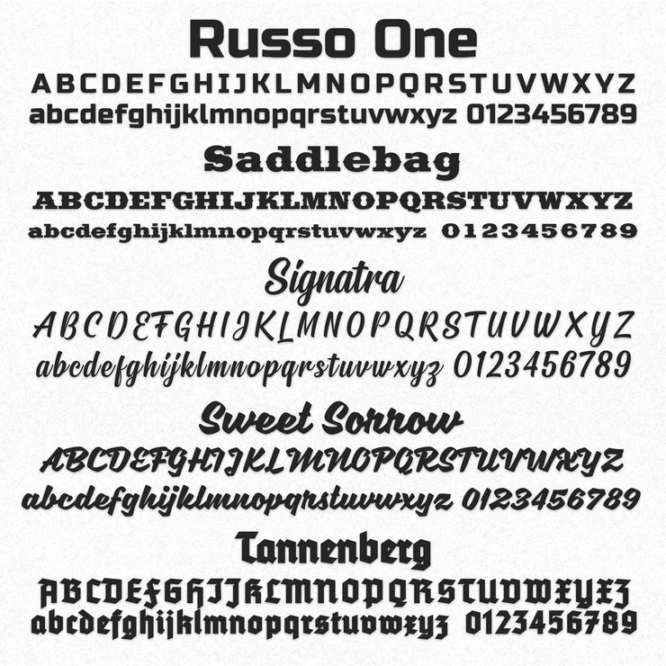 One Line Curved Business Name With Bonus Line, (Set of 2)