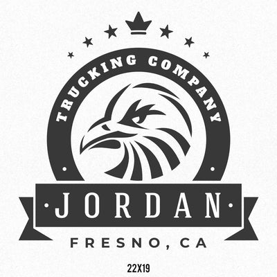Company Name Truck Decal With Eagle Patriotic