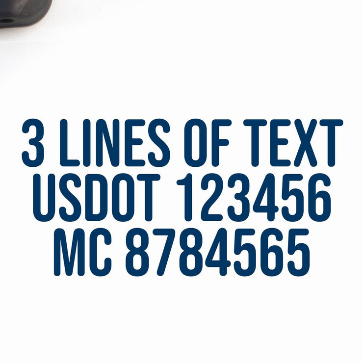 3 Lines of Text Truck Decal, USDOT, MC