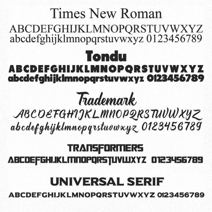 Curved Business Name with Three Lines, (Set of 2)