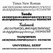 Curved Business Name with Five Lines, (Set of 2)