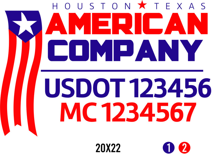 American Style Truck Door Decal (USDOT,MC)