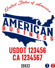 American Style Truck Door Decal (USDOT,CA)