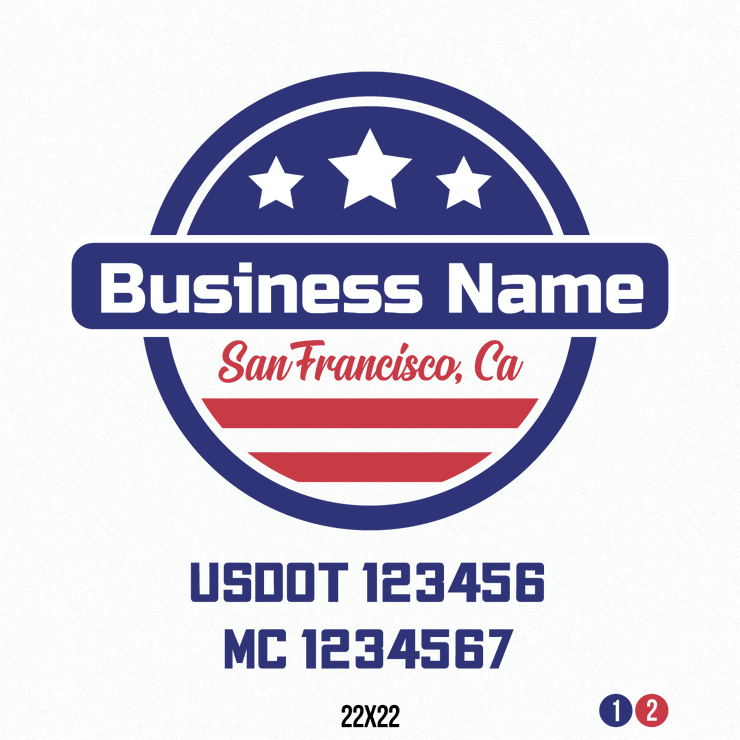 Company Name Truck Door Decal, USDOT, (Set of 2)