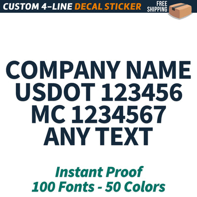 US DOT Number & Business Name, Custom DOT Sticker