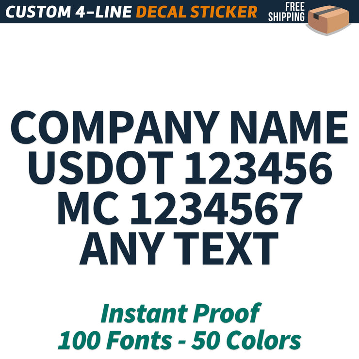 custom company name usdot mc any text truck decal sticker for sale