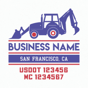 truck door decal usdot mc, construction, bulldozer